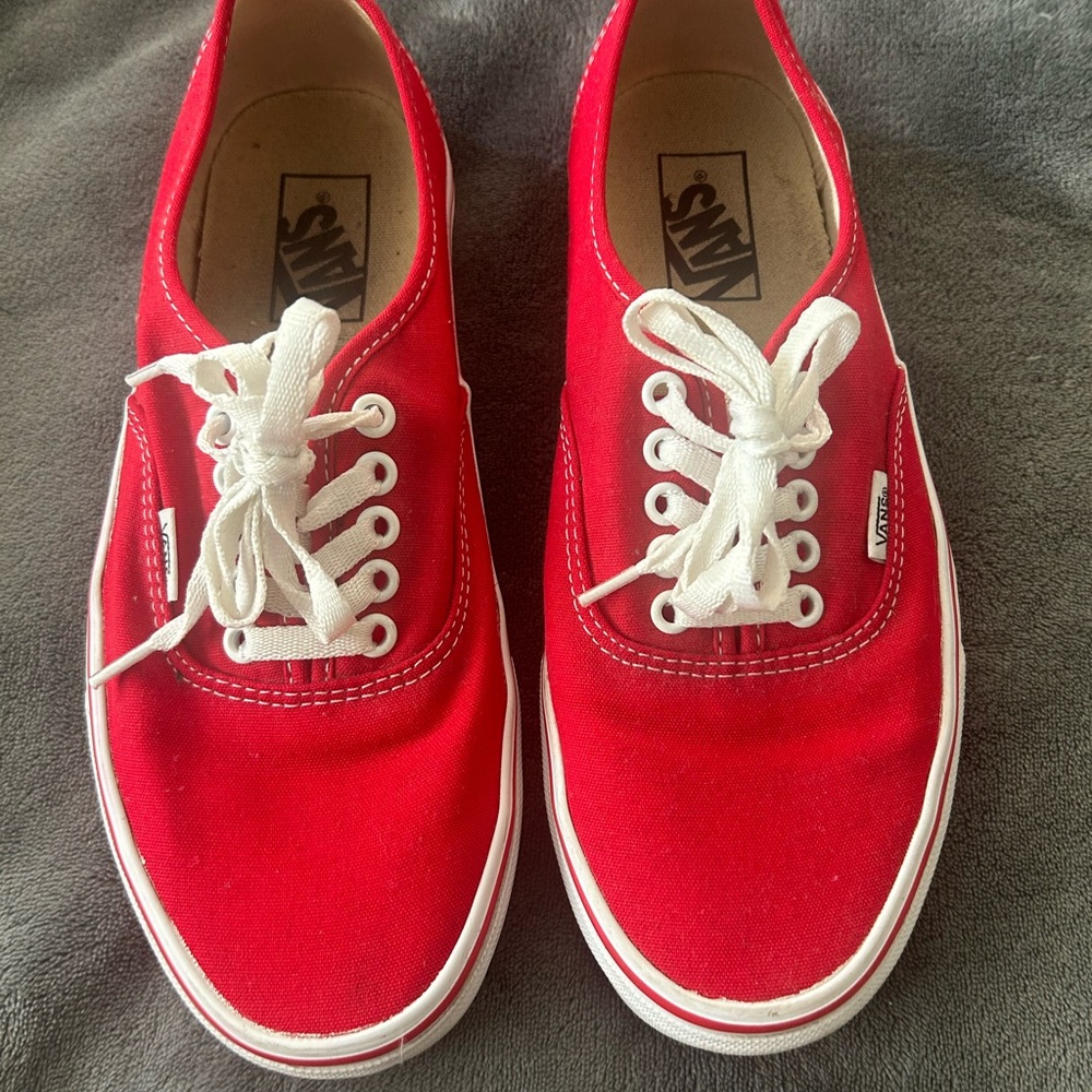 Vans Red Canvas Sneakers